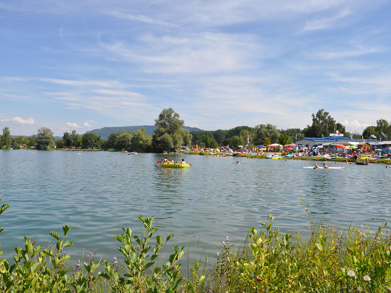 Local recreation area with camp ground and quarry pond in Schuttern