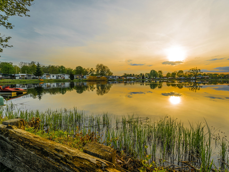 Local recreation area with camp ground and quarry pond in Schuttern