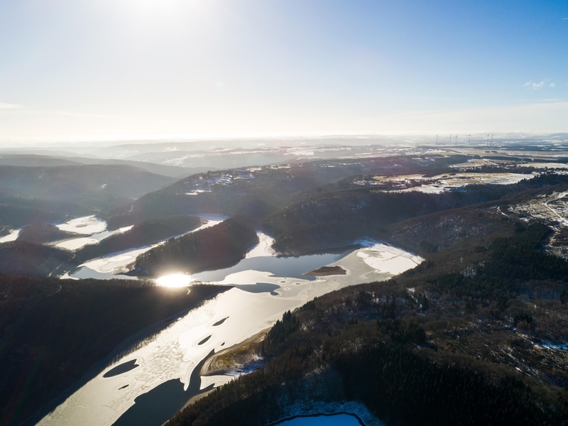 Urftstausee im Winter, Nationalpark Eifel