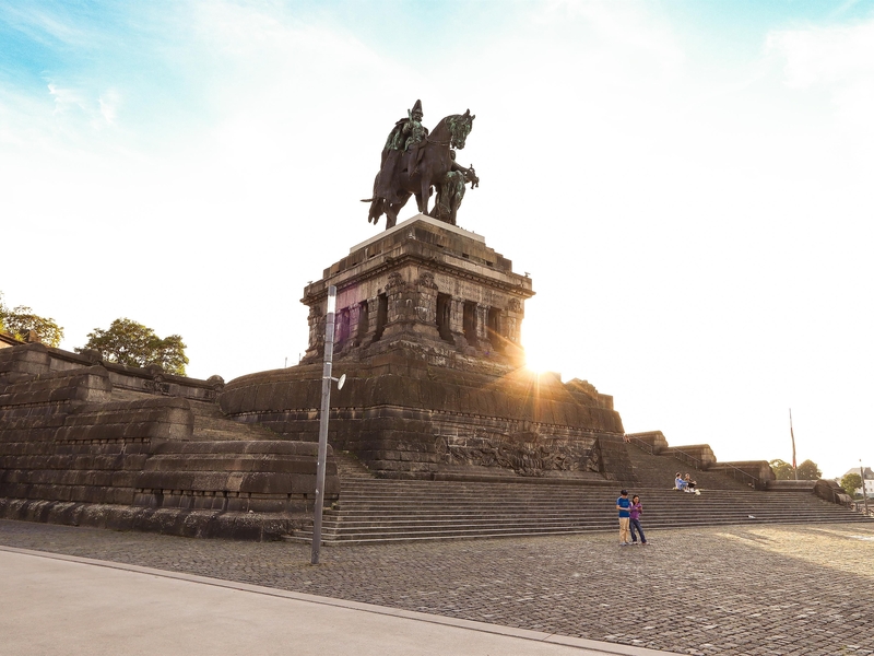 Deutsches Eck im Sonnenuntergang