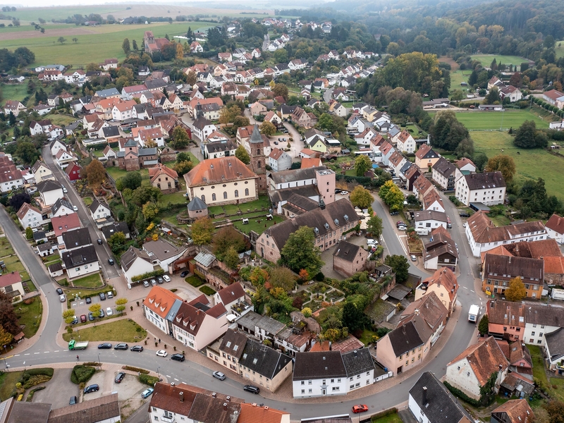 Luftbild Klosteranlage Hornbach