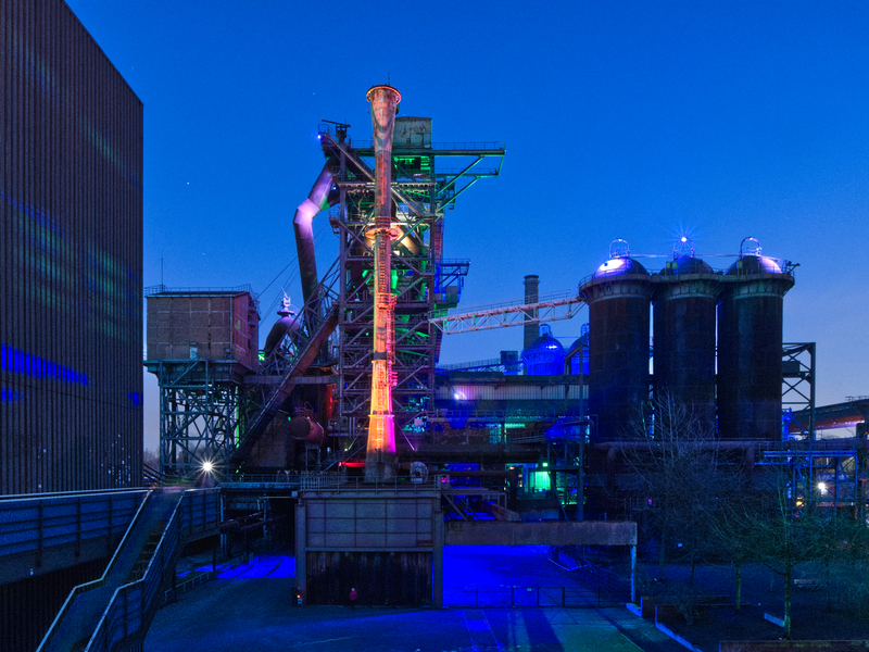 Landschaftspark Duisburg-Nord Lichtinstallation Hochofen 2, Duisburg