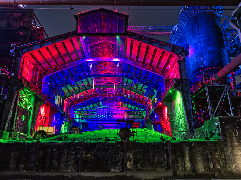 Landschaftspark Duisburg-Nord Lichtinstallation Gießhalle, Duisburg