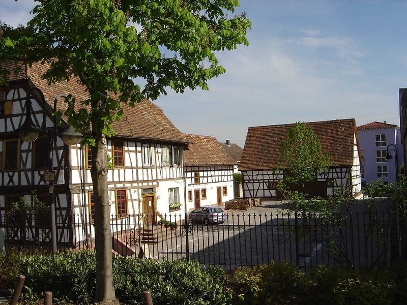 The courtyard of the museum in Herxheim.